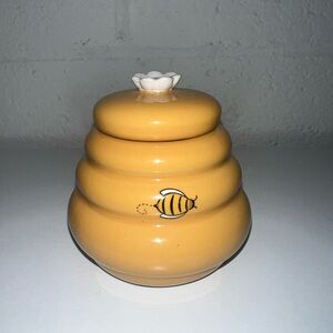 Vintage Ceramic Honey Pot with Bee Design